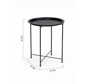 Mesa Lateral metálica redonda 51x47x47 cm Negro