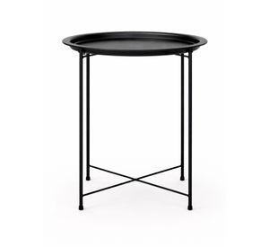 Mesa Lateral metálica redonda 51x47x47 cm Negro
