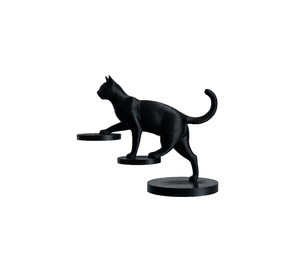 Estatua de gato equilibrado