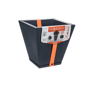 MACETERO FLORIDIS ZURIQUE GRAFITO 34CM CON PLATO