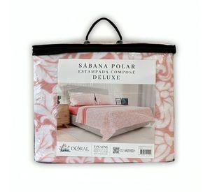 Sábanas de Polar Composé King / Hojas Coral Blanco – Doral