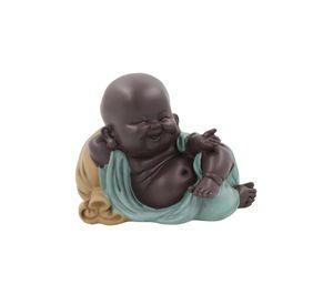 Set 2 Estatua Buda Sonriente Monje Adorno Decoración Jhn