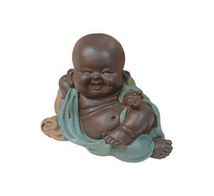 Set 2 Estatua Buda Sonriente Monje Adorno Decoración Jhn