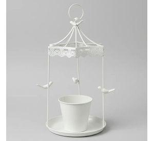 Macetero Para Plantas Flores De Metal Pajaritos