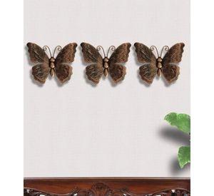 Set 3 Figuras Decorativas Mariposas Pared Vintage Jhn