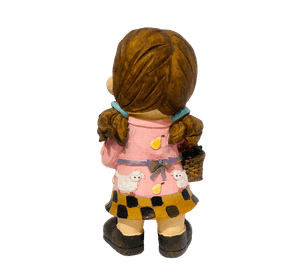 Figura Decorativa Niña Con Flores Vintage 29cm