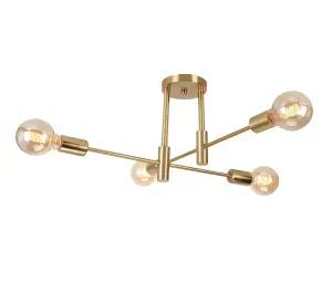 Lampara Techo Modelo LIMBA Color dorado 4 soquetes