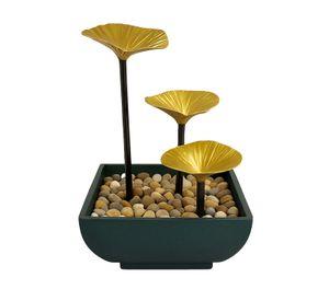 Fuente De Mesa Cascada De Agua Feng Shui 3 Niveles Hojas