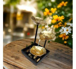 Fuente De Mesa Cascada De Agua Feng Shui 3 Niveles Hojas
