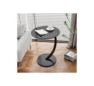 Mesa Redonda Living Lateral, Mesa Auxiliar diseño mármol Chic Home