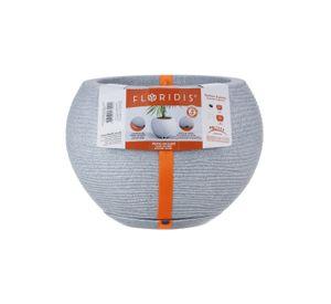 MACETERO FLORIDIS FLORENCIA GRIS CLARO 19CM CON PLATO