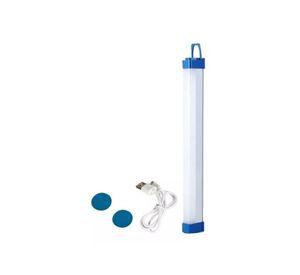 Lámpara de emergencia recargable, ampolleta luz LED 32 cm, USB, blanco