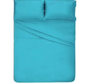 Juego sabanas unicolor 1.5 plaza color turquesa