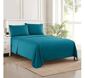 Juego sabanas unicolor 1.5 plaza color turquesa