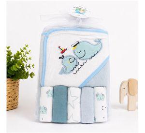 Set de Toalla de Ba o 5 toallas de mano Para Bebe Claro