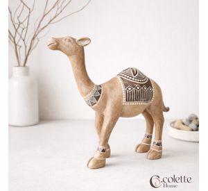 Figura Decorativa Adorno Resina Original Camello Zafir Beige