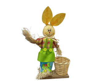 Estatuilla Conejito De Paja Ornamento Pascua Escritorio