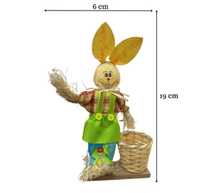 Estatuilla Conejito De Paja Ornamento Pascua Escritorio