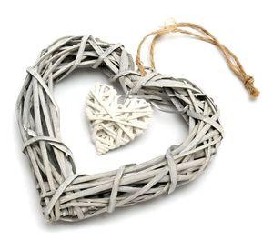 Corazón Colgante 20cm Mimbre Rústico Bricolaje Set de 3 Jhn