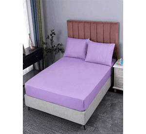 Juego sabana bj poli algodon 200 hilos 1.5 plaza color lila