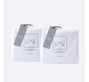 2 Set Sábanas King 300 Hilos Algodón Pima Peruano Percale Liso Blanco