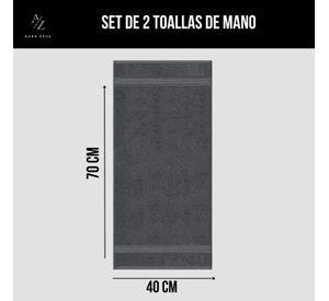 Juego De 2 Toallas De Mano 70x40 Cm Algodon 500g Baño Set Az