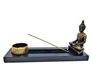 Porta Vela De Buda Con Porta Incienso Candelabro Decorativo