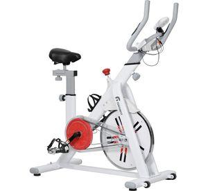 Bicicleta Spinning Centurfit 8 Kg Blanca Soporta 150 Kg Pantalla Con Pulso