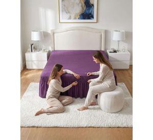 Faldón De Cama King Cubre Base Con Pliegues 05