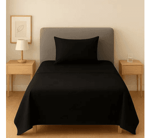 Sabanas Irish Home microfibra 1.5 plaza color negro