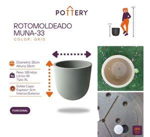 Maceta Grande Muna 33 Gris