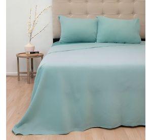 "Sábanas de Polar Composé King 2.5 Plazas / Bicolor Turquesa – Doral   "