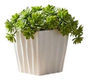 Set 4 Macetero Decorativo Cubo Texturizado Compacto Jhn