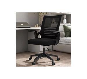 Silla de escritorio Emilia ergonómica acolchada color negro