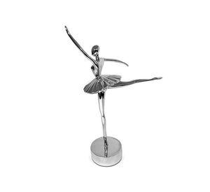 Adorno Deco Escultura Artística Bailarina Ballet Plateada