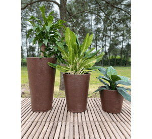MACETERO FLORIDIS GENEBRA CAFE 35CM CON PLATO