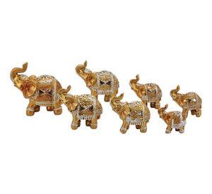 Estatua Decorativa Familia Elefante Animales 7 Piezas Jhn
