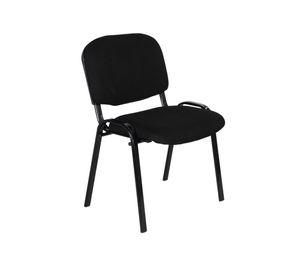 Silla ISO Meeting Acero y Tapiz Negro Acolchado Apilable
