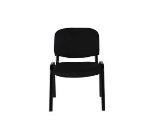 Silla ISO Meeting Acero y Tapiz Negro Acolchado Apilable
