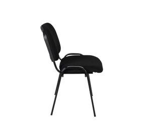 Silla ISO Meeting Acero y Tapiz Negro Acolchado Apilable