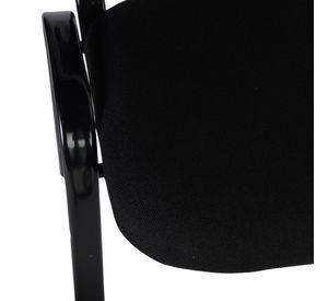 Silla ISO Meeting Acero y Tapiz Negro Acolchado Apilable