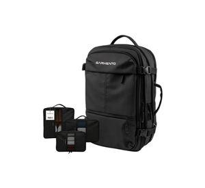 Pack Mochila Garmento 32l + 3 Organizadores De Viajes Negro Liso