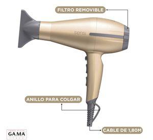 Secador De Pelo Gama H Tempo 5d Sensi Gold 2200 W + Bolso