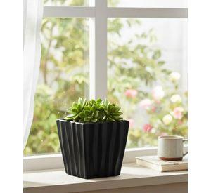 Set 4 Macetero Decorativo Cubo Texturizado Compacto Jhn