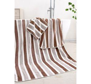 Set de 8 Toallas Rayadas Ultra Absorbentes – Estilo Spa Marron