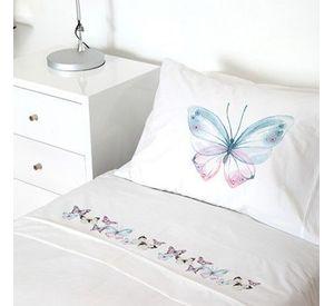 Juego de Sabanas 1,5 plazas Mariposas Rosadas