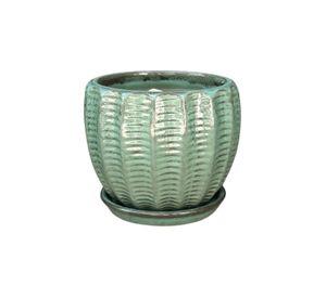 Maceta Hosse 37 Verde Costa con plato