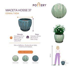 Maceta Hosse 37 Verde Costa con plato