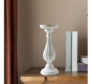 Candelabro Blanco Romano Decorativo Pedestal Pilar 28cm Jhn