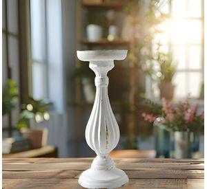 Candelabro Blanco Romano Decorativo Pedestal Pilar 28cm Jhn